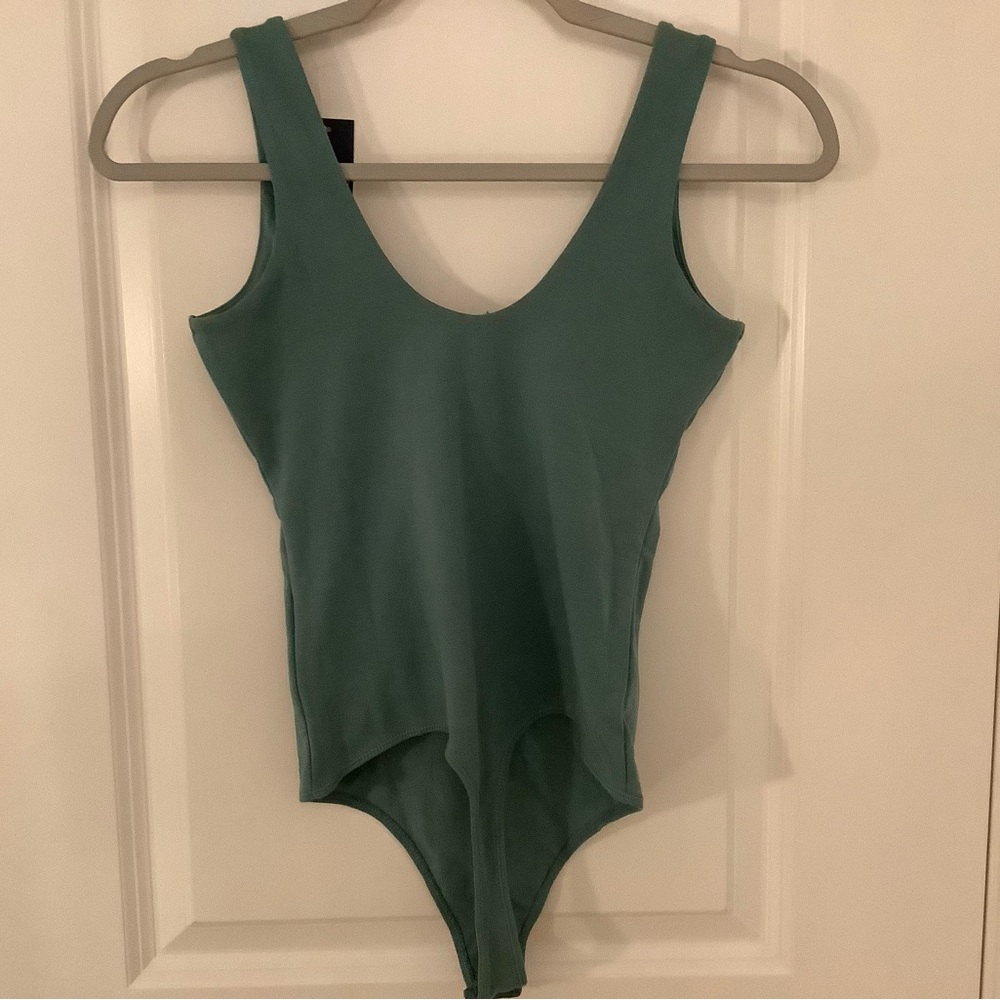 NWT new Abercrombie & Fitch Henley Seamless Tank Thong green Bodysuit Sz XS & S - Picture 4 of 13